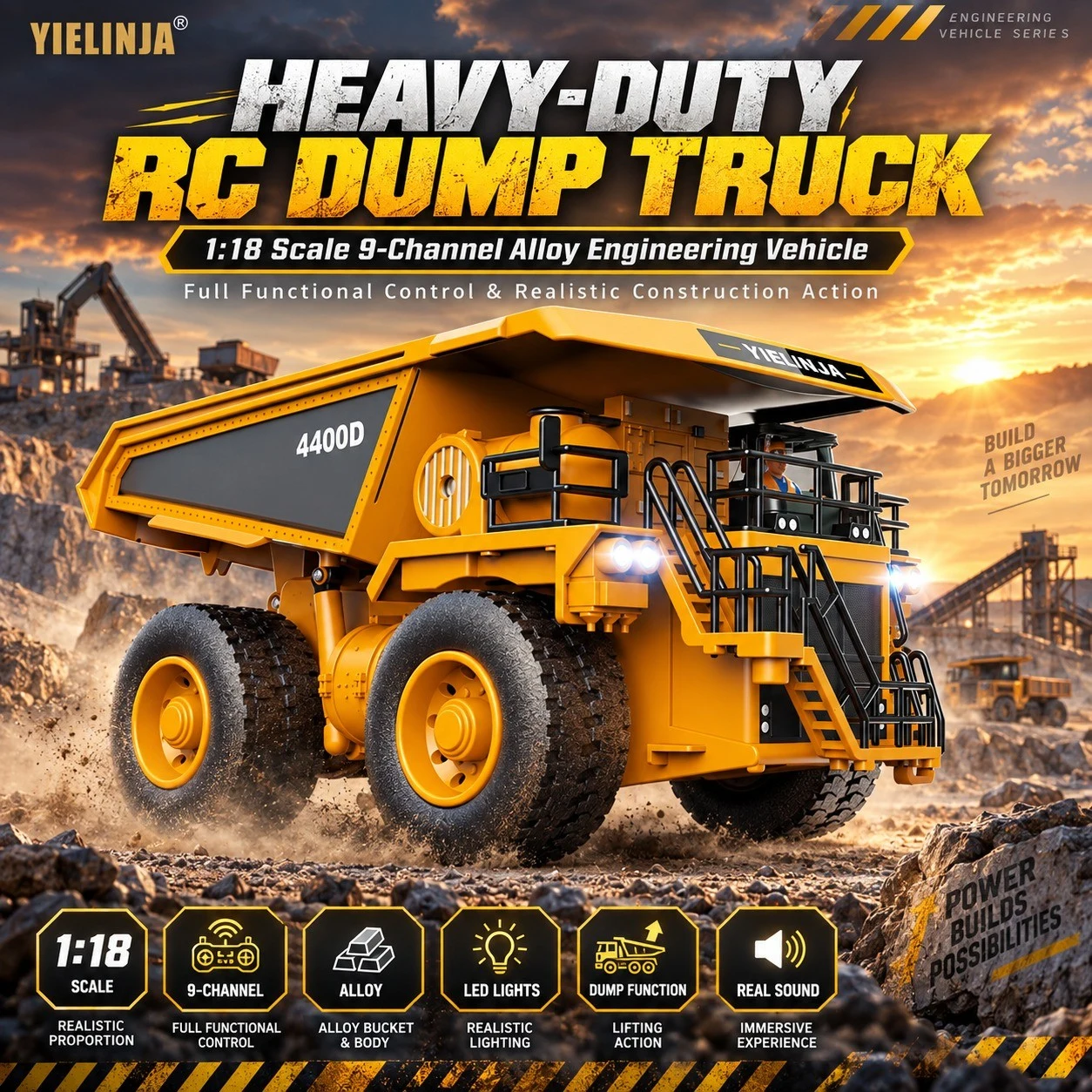YLJ02 Alloy RC Dump Truck